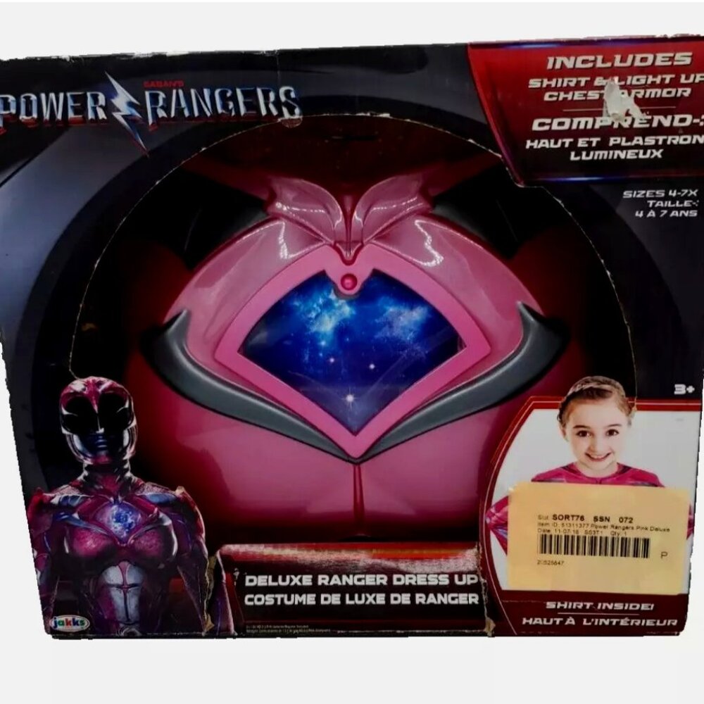 Power Rangers Pink Deluxe Ranger Dress Up Set w/ LIGHT UP chest armor